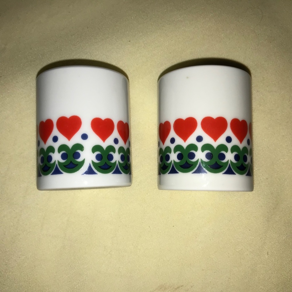Rauschert Red Hearts Vintage Porcelain Valentine's Candle Holders